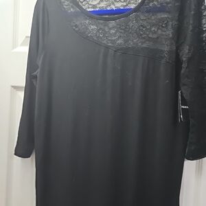 NWT Torrid So Soft Black Top With Lace Bodice